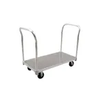 image of New Age PT2448P6 2600 lb Aluminum Platform Truck, 24"W x 48"L, Tread Plate Deck, Polyurethane Casters