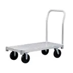 image of New Age PT3048P6 2600 lb Aluminum Platform Truck, 30x48, Tread Plate Deck, Polyurethane Casters