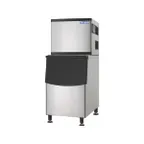 image of Norpole NPCIM350M/NPCIM350BIN Air Cooled Full Cube 350 lb Ice Machine with Bin, 230 lb Storage