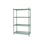 image of Nor-Lake SSG48-4 Epoxy Coated 4-Tier Green-Kote Shelving Kit for Walk-In Coolers/Freezers - 4' x 8'