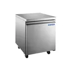 image of Norpole NP1R-27UC 27" 1-Section Undercounter Refrigerator, Stainless Steel, 6 cu. ft., 1 Solid Door