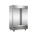 image of Norpole NP2F 54'' Two Section Solid Door Reach-In Freezer, All Stainless Steel, 48 cu. ft.