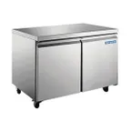 image of Norpole NP2R-60UC 60" 2-Section Undercounter Refrigerator, Stainless Steel, 15 cu. ft., 2 Doors