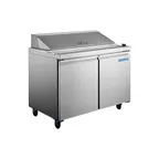 image of Norpole NP2R-SW60 60" 2-Door Sandwich and Salad Prep Table, 16 Pans, Stainless Steel