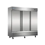 image of Norpole NP3F 81'' Three Section Solid Door Reach-In Freezer, All Stainless Steel, 72 cu. ft.
