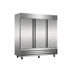 image of Norpole NP3R 81" 3-Section Reach-In Refrigerator w/ 3 Solid Doors, Bottom-Mount, 72 cu. ft.