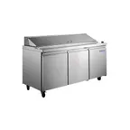 image of Norpole NP3R-SW 70" 3-Section Sandwich and Salad Prep Table w/ 3 Doors, 18 Pans