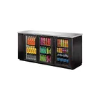 image of Norpole NPGB-72 Refrigerated Back Bar Cabinet w/ 20 Cu Ft Capacity, 3 Glass Doors, Black
