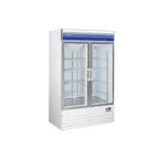 image of Norpole NPGF2-S 49" 2 Glass Door Freezer Merchandiser in White, 29 cu. ft.