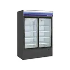 image of Norpole NPGR2-B 53" 2-Section Sliding Glass Door Merchandiser Refrigerator in Black, 45 cu. ft.