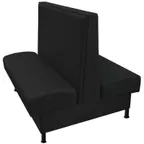 image of Oak Street AMES-4442-SGL 44" Double Restaurant Booth, Upholstered Seat, Black Steel Legs, Finished Ends & Back