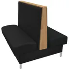 image of Oak Street ANA-9642-SGL 96" Anamosa Double Booth, Upholstered Back & Seat, Oak Engineered Wood Top, Metal Feet