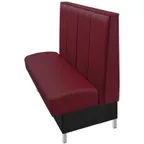 image of Oak Street ASB-9642-SGL 96" Single Asbury Booth, Upholstered Seat, Brushed Aluminum Legs, 42"H, Sculpted Springless Seat