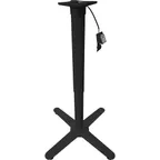 image of Oak Street B27-ADJ Adjustable Height Restaurant Table Base, 27x27, 3 Steel Column, Black Sandtex Finish