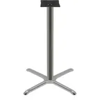 image of Oak Street B30CHR-BAR 30x30 3 Column Bar Height Stamped Steel Chrome Table Base