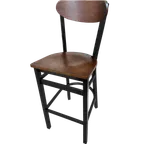 image of Oak Street BM-262 Bar Stool with Wood Back, Black