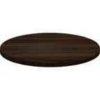 image of Oak Street BPO24R-RBWA 24" Round Oak Wood Butcher Block Restaurant Table Top, 1-3/4" Thick, Walnut Finish, Eased Edge