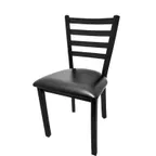 image of Oak Street CM-234 Indoor Dining Chair with Ladder Back, Black