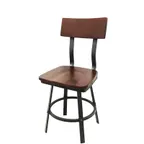 image of Oak Street CM-6058 Indoor Outlander Dining Chair with Solid Beech Seat and Back, Metal Frame