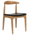 image of Oak Street CM-6063-NT-BLK Indoor Elbow Series Side Chair, Black