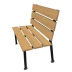 image of Oak Street CS-4838-SGL 48" Cascade Single Plain Back Booth, Wood Slatted Back & Seat, Metal Legs, 38"H