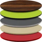 image of Oak Street CTM60R-1 Round Laminate Table Top, 60" Dia., 1-1/4" Thick, Rubber T-Mold Edge