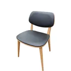 image of Oak Street CW-0234-NT-BLK Indoor Harbor Series Side Chair with Black Vinyl Back & Seat, Black