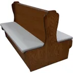 image of Oak Street DRN-4842-DBL-VSWB 48" Durango Double Booth, Wood Back, Black Vinyl, 42"H, Upholstered Seat