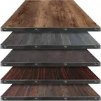 image of Oak Street FT2424-L Square 24x24" Laminated Oak Engineered Wood Table Top with 2" Steel Edge