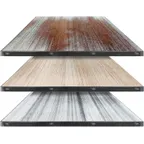 image of Oak Street FT4848-WW Square Fortress Table Top, 48" x 48", 1-1/8" Oak Faced Engineered Wood, Whitewash Stain, 2" Steel Edge
