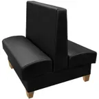 image of Oak Street HMT-6042-DBL 60"L Double Plain Back Booth, Upholstered Seat & Back, 42"H, 4" Wood Legs