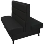 image of Oak Street LIS-4842-DBL 48" Double Channel Back Booth, Upholstered, 42" High, Black Vinyl Toe Kick