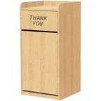 image of Oak Street M8520-OAK-UNASSEMBLED Cabinet Style Trash Receptacle