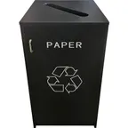 image of Oak Street M8550-BLK Cabinet Style Trash Receptacle