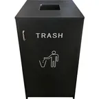 image of Oak Street M8560-BLK Cabinet Style Trash Receptacle