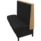 image of Oak Street MAR-4842-SGL Martelle 48"L Single Plain Back Booth, Upholstered Back & Seat, Oak Engineered Wood, Black Metal Legs