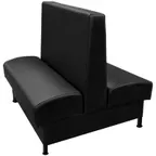 image of Oak Street MOR-4842-DBL 48"L Double Plain Back Booth, Upholstered Seat & Back, 42"H, Black Steel Leg