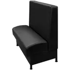 image of Oak Street MOR-4842-SGL 48" Single Plain Back Booth, Upholstered Seat & Back, 42"H, Black Steel Leg