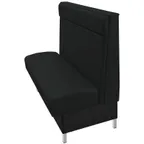 image of Oak Street MRGO-4842-SGL 48" Single Plain Back Booth, Upholstered with Headroll, 42"H, Brushed Aluminum Legs