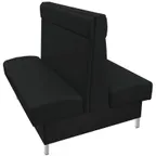 image of Oak Street MRGO-6042-DBL 60" Double Plain Back Booth, Upholstered with Headroll, 42" Height, Brushed Aluminum Legs