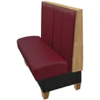 image of Oak Street NEW-7242-SGL 72" Single Channel Back Booth, Upholstered Back, Stained Oak Top, 42" Height