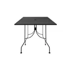 image of Oak Street OB3030-BAR 30"x30" Square Bar Height Outdoor Table, Rolled Steel Top, 2" Umbrella Hole, Black Steel Base, Indoor/Outdoor Use