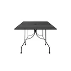 image of Oak Street OB3030-STD 30"x30" Square Standard Height Outdoor Restaurant Table, Rolled Steel Top, 2" Umbrella Hole, Black Steel Base