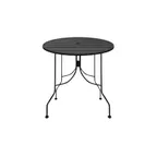 image of Oak Street OB30R-BAR 30" Round Bar Height Outdoor Restaurant Table, Rolled Steel Top, Black Finish, 2" Umbrella Hole, Steel Base