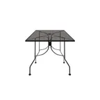 image of Oak Street OD2430-STD Diamondback Series 24" x 30" Rectangular Punched Steel Mesh Top Standard Height Outdoor Restaurant Table, Black Finish, Steel Base