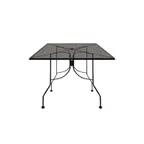 image of Oak Street OD3030-STD Diamondback Series 30"x30" Square Punched Steel Mesh Top Standard Height Outdoor Restaurant Table, Black Finish, Steel Base