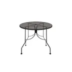 image of Oak Street OD30R-STD 30 Inch Round Punched Steel Mesh Top Outdoor Restaurant Table, Standard Height, Black Finish, Steel Base