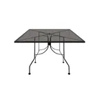 image of Oak Street OD3636-STD Diamondback Series 36" x 36" Square Punched Steel Mesh Top Standard Height Outdoor Restaurant Table with 2" Umbrella Hole and Black Steel Base