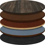 image of Oak Street OLWE42R Round Laminate Table Top, 42" Dia., 1-1/4" Thick, Wood Edge