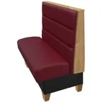 image of Oak Street PLO-6042-SGL 60" Single Palo Channel Back Booth, Upholstered Back, Stained Oak Top, 42" Height